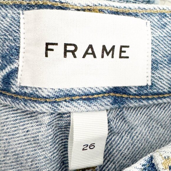 NWT Frame Atelier Shredded High 'n Tight Straight Leg Jeans In Utopia Shred - Picture 6 of 11